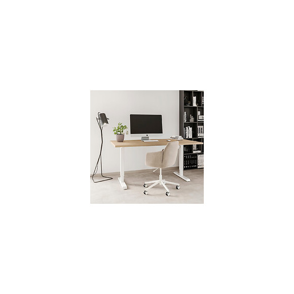 Emuca Table Motorisée À Hauteur Réglable, Acier, Blanc