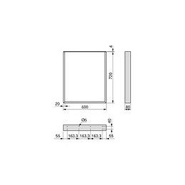 Emuca Jeu De Deux Pieds Square Rectangulaires Pour Table, Largeur 600 Mm. Peints En Noir