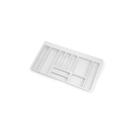 Emuca Range-couvert Optima Pour Tiroir De Cuisine Vertex/concept 500, Module 900 Mm .panneau 16mm, Plastique, Blanc