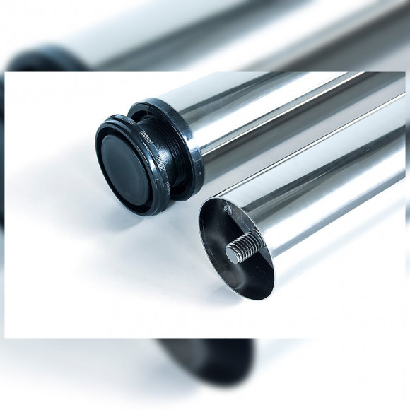 Emuca Pieds Pour Table, D. 60 Mm, Réglable 870 - 890 Mm, Acier, Chromé