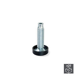 Emuca Vérin De Réglage Pour Pied De Meuble, Réglage Interieur, M10, D. 23 Mm, Hauteur 61 Mm, Acier Et Plastique, 20 Ut.