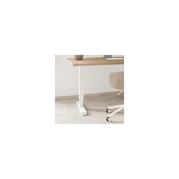 Emuca Table Motorisée À Hauteur Réglable, Acier, Blanc