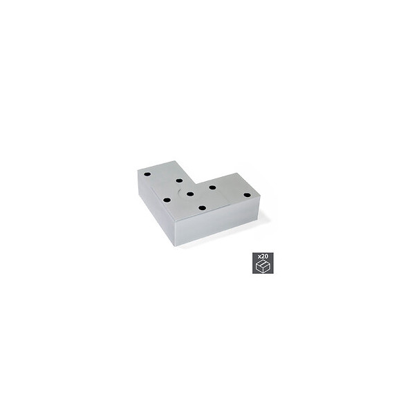 Emuca Pied Pour Meubles, Hauteur 24 Mm, Plastique, Gris Métallisé, 20 Ut.