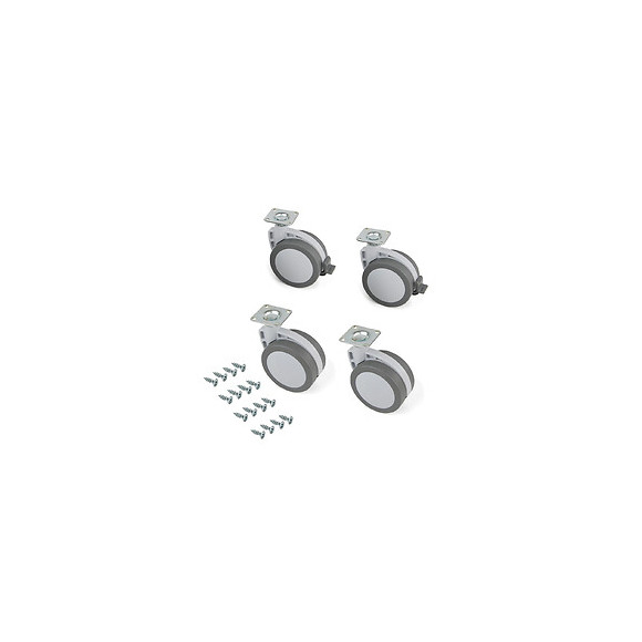 Emuca Roulettes Avec Plétine De Montage, D. 80 Mm, Acier Et Plastique, 4 Ut.