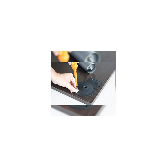 Emuca Pieds Pour Table, D. 60 Mm, Réglable 870 - 890 Mm, Acier, Noir