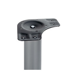 Emuca Pied Pour Table, D. 60 Mm, Roulette Et Frein, Réglable, 735 - 755 Mm, Acier, Gris Métallisé