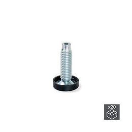 Emuca Vérin De Réglage Pour Pied De Meuble, Réglage Interieur, M10, D. 23 Mm, Hauteur 38 Mm, Acier Et Plastique, 20 Ut.