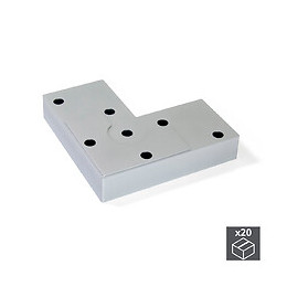 Emuca Pied Pour Meubles, Hauteur 12 Mm, Plastique, Gris Métallisé, 20 Ut.