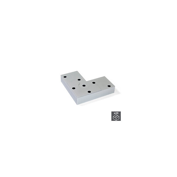 Emuca Pied Pour Meubles, Hauteur 12 Mm, Plastique, Gris Métallisé, 20 Ut.