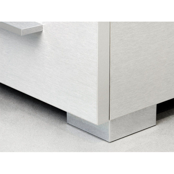 Emuca Pied Pour Meubles, Hauteur 12 Mm, Plastique, Gris Métallisé, 20 Ut.