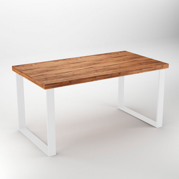 Emuca Jeu De Deux Pieds Square Rectangulaires Pour Table, Largeur 800 Mm. Peints En Blanc.