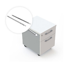 Emuca Paire De Coulisses Pour Tiroirs, À Billes, 17 X 214 Mm, Sortie Partielle, Zingué, 5 Ut.