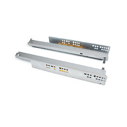 Emuca Paire De Coulisses Invisibles Pour Tiroirs, À Roulettes, 500 Mm, Sortie Totale, Système Push, Zingué