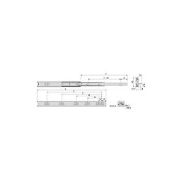 Emuca Pair De Coulisses Pour Tiroirs, À Billes, 45 X 300 Mm, Sortie Totale, Avec Équerres, Zingué