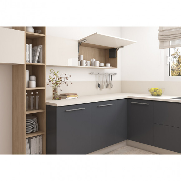 Emuca Compas Pour Portes Relevables, Force 1.600 - 3.600, Acier Et Plastique, Blanc