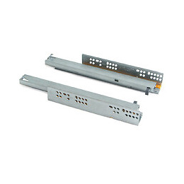 Emuca Paire De Coulisses Invisibles Pour Tiroirs, À Roulettes, 450 Mm, Sortie Totale, Fermeture Amortie, Zingué