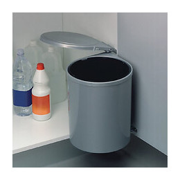 Emuca Poubelle De Recyclage, 13l, Fixation Sur Porte, Ouverture Couvercle Automatique, Plastique, Gris.