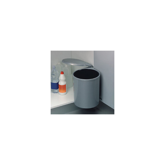 Emuca Poubelle De Recyclage, 13l, Fixation Sur Porte, Ouverture Couvercle Automatique, Plastique, Gris.