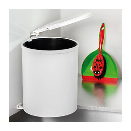 Emuca Poubelle De Recyclage, 13l, Fixation Sur Porte, Ouverture Couvercle Automatique, Plastique, Blanc.