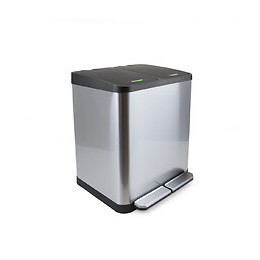 Emuca Poubelle Extérieure À 2 Compartiments De 15 Litres, Acier Inoxydable