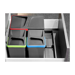 Emuca Base Pour Poubelles Pour Tiroir De Cuisine, Module 900mm, Gris Antracite