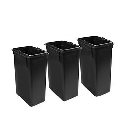 Emuca Poubelle Extérieure À 3 Compartiments De 15 Litres, Acier Inoxydable