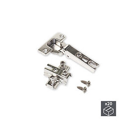 Emuca Charnière, D. 35 Mm, Droite Pour Montage En Applique, Ouverture 110º, Avec Embase Eurovis, 20 Ut.