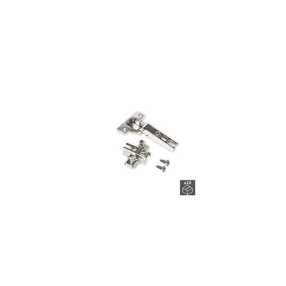 Emuca Charnière, D. 35 Mm, Droite Pour Montage En Applique, Ouverture 110º, Avec Embase Eurovis, 20 Ut.