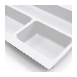 Emuca Range-couvert Optima Pour Tiroir De Cuisine Vertex/concept 500, Module 700 Mm .panneau 16mm, Plastique, Blanc