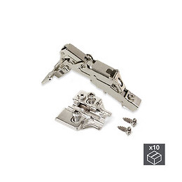 Emuca Charnière X91, D. 35 Mm, Droite, Fermeture Amortie, Ouverture 165º, Avec Embase Eurovis, 10 Ut.