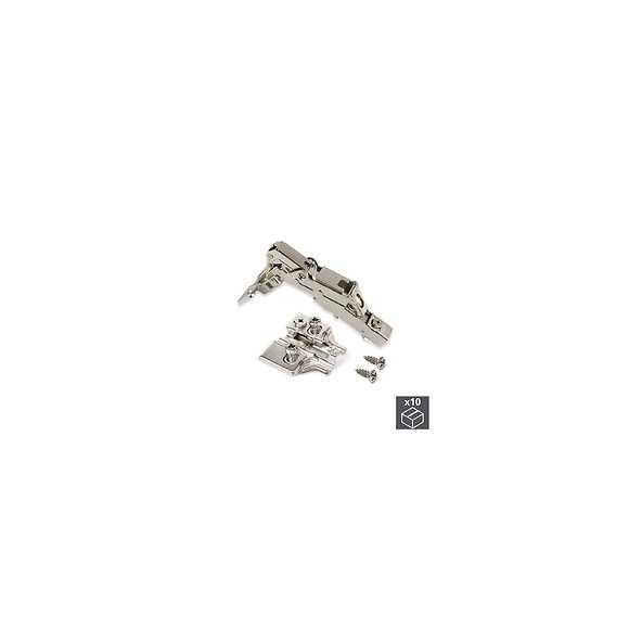 Emuca Charnière X91, D. 35 Mm, Droite, Fermeture Amortie, Ouverture 165º, Avec Embase Eurovis, 10 Ut.