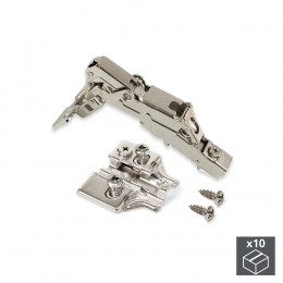 Emuca Charnière X91, D. 35 Mm, Droite, Fermeture Amortie, Ouverture 165º, Avec Embase Eurovis, 10 Ut.