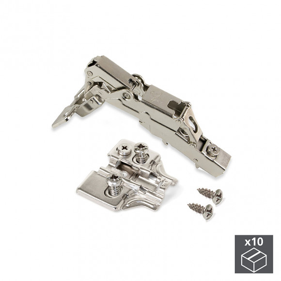 Emuca Charnière X91, D. 35 Mm, Droite, Fermeture Amortie, Ouverture 165º, Avec Embase Eurovis, 10 Ut.