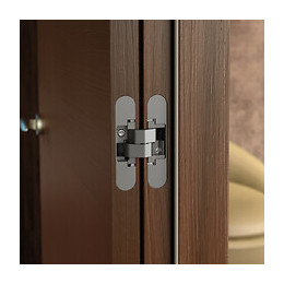 Emuca Charnière Invisible Pour Portes, Charge De 60 Kg, Ouverture De 180º, Zamak, Gris Métallisé, 2 Un.