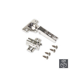 Emuca Charnière, D. 35 Mm, Droite Pour Montage En Applique, Ouverture 110º, Avec Embase, 20 Ut.