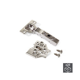 Emuca Charnière, D. 35 Mm, Droite, Fermeture Amortie, Ouverture 100º, Avec Embase Eurovis, 20 Ut.