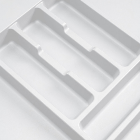 Emuca Range-couvert Optima Pour Tiroir De Cuisine Vertex/concept 500, Module 400 Mm .panneau 16mm, Plastique, Blanc