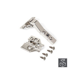 Emuca Charnière X91, D. 35 Mm, Courbée À 45º, Fermeture Amortie, Avec Embase, 10 Ut.