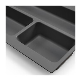 Emuca Range-couvert Optima Pour Tiroir De Cuisine Vertex/concept 500, Module 700 Mm .panneau 16mm, Plastique, Gris Anthracite
