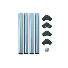 Emuca Pieds Pour Table, D. 60 Mm, Réglable 830 - 850 Mm, Acier, Gris Métallisé, 4 Ut.