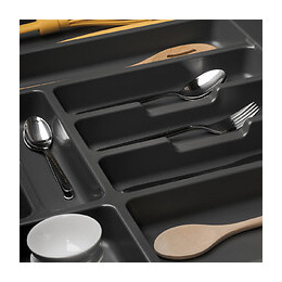 Emuca Range-couvert Optima Pour Tiroir De Cuisine Vertex/concept 500, Module 500 Mm .panneau 16mm, Plastique, Gris Anthracite