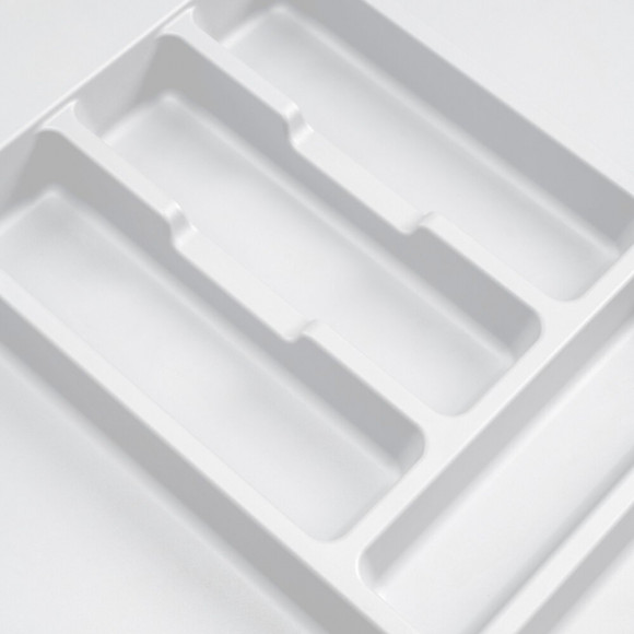 Emuca Range-couvert Optima Pour Tiroir De Cuisine Vertex/concept 500, Module 450 Mm .panneau 16mm, Plastique, Blanc