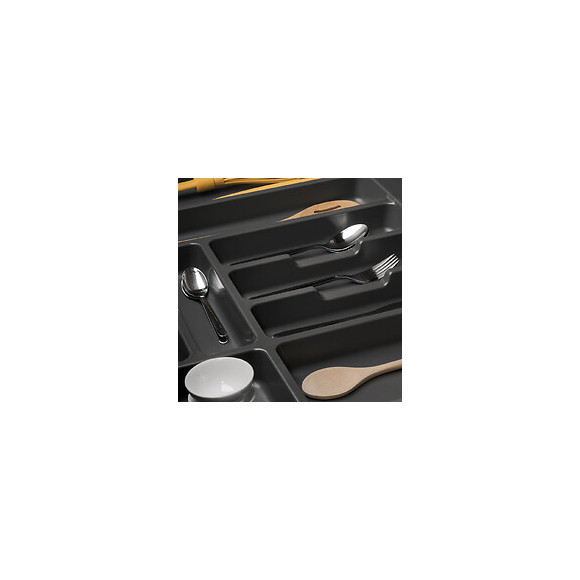 Emuca Range-couvert Optima Pour Tiroir De Cuisine Vertex/concept 500, Module 700 Mm .panneau 16mm, Plastique, Gris Anthracite