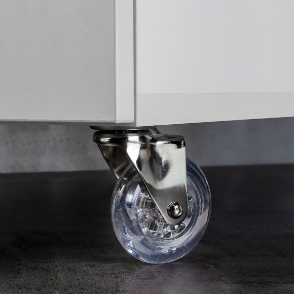 Emuca Roulettes Avec Plétine De Montage, D. 75 Mm, Acier Et Plastique, Transparente, 4 Ut.