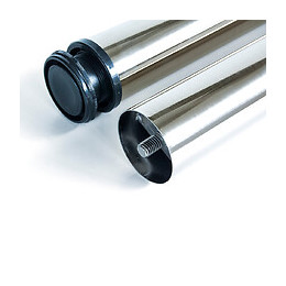 Emuca Pieds Pour Table, D. 60 Mm, Réglable 710 - 730 Mm, Acier, Nickel Satiné, 4 Ut.