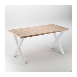 Emuca Jeu De Deux Pieds Cross En Croix Pour Table, Hauteur 695 Mm. Peint En Blanc