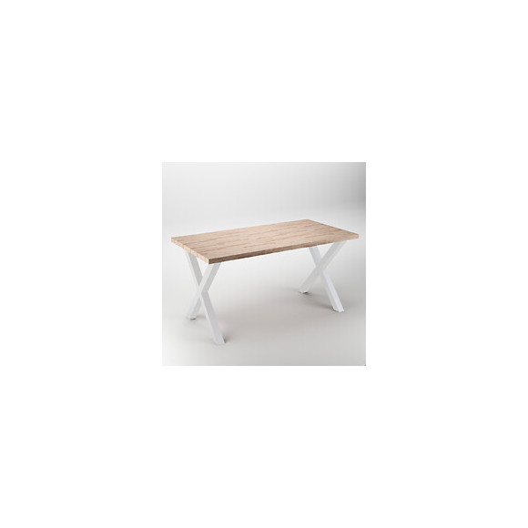 Emuca Jeu De Deux Pieds Cross En Croix Pour Table, Hauteur 695 Mm. Peint En Blanc
