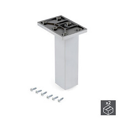 Emuca Pied Pour Meubles, Central, Réglable 140 - 150 Mm, Plastique, Chromé, 2 U.