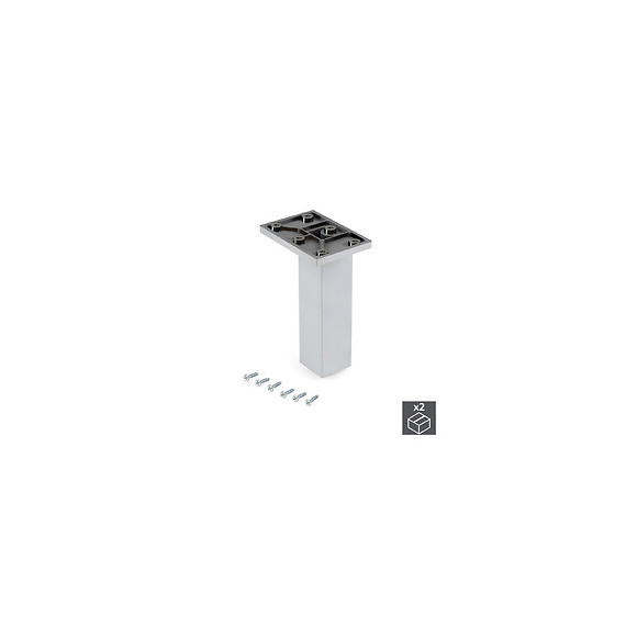 Emuca Pied Pour Meubles, Central, Réglable 140 - 150 Mm, Plastique, Chromé, 2 U.