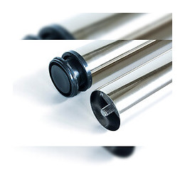 Emuca Pied Pour Table, D. 80 Mm, Réglable 870 - 900 Mm, Acier, Nickel Satiné